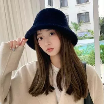 Шапка женская зимняя новая плюшевая панама теплая имитация норки модная универсальная панама One Size