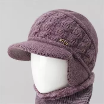 Шапка женская зимняя пожилая бабушка осенняя толстая бархатная теплая шапка для матери среднего возраста защита ушей шерстяная шапка холодная шапка one size