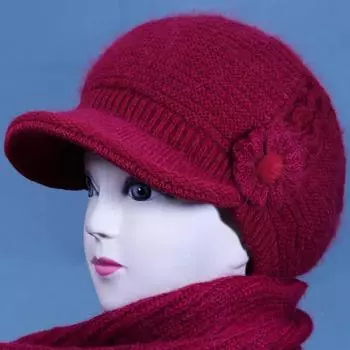 Шапка женская зимняя теплая утолщенная шапка для мамы one size розовый