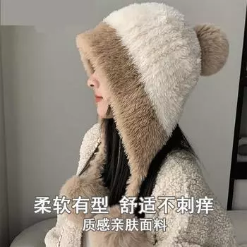 Шапка женская зимняя вязаная шерстяная шапка зимняя уличная защитная сумка для ушей головная убор Lei Feng теплая шапка One Size