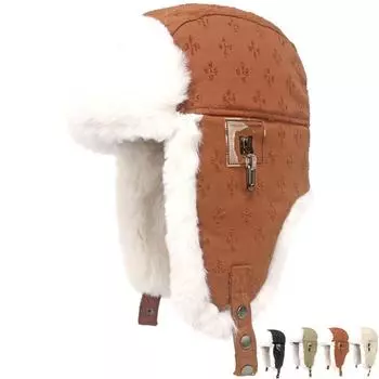 Шапки-бомберы, мужские зимние бархатные толстые хлопковые шапки, уличная велосипедная защитная шапка для ушей, женская теплая лыжная кепка с напуском, шапочки Skullies чёрный