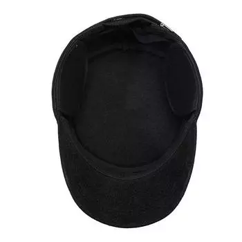 Шапки для людей среднего возраста и пожилых людей, мужская зимняя шапка для людей среднего возраста, сезонная шерстяная защита ушей, теплая шляпа с плоским верхом для пожилых людей и пап Adjustable серый