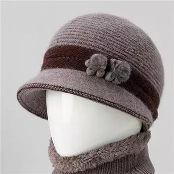 шапки для матерей среднего возраста, женские бархатные теплые шапки на осень-зиму, вязаные шапки для пожилых людей, устойчивые к холоду, вязаные шапки для пожилых женщин one size