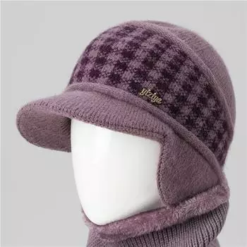 шапки для пожилых людей среднего возраста, женские, осенне-зимние, для матерей, добавляйте толстый бархат, чтобы согреть уши, шерстяные шапки, теплые хлопковые шапки для пожилых бабушек one size