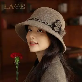 Шапки для женщин среднего возраста и пожилых женщин, осенне-зимние шерстяные шапки-лопатки, цилиндры, толстые теплые шапки для рыбаков для мам one size темно-серого