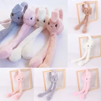 Шапки Moving Rabbit Eararmuffs Ear Protection Ear Warmers Winter Plush Ear Muffs темно-розовый