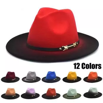 Шапки с градиентом цвета. Мужская и женская фетровая джазовая панама. серый