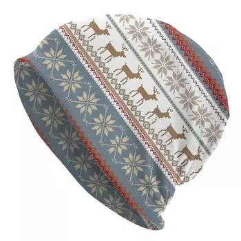 Шапки Skullies Шапка FAIR ISLE Зимние теплые шапки с капюшоном Уличная лыжная кепка One Size