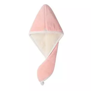 Шапочка для душа, быстросохнущая впитывающая вода, двойное впитывание, мягкий слой, сухой душ для волос розовый