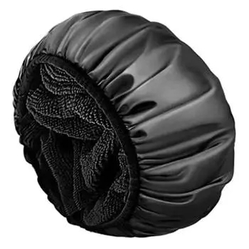 Шапочка для душа, махровая ткань, подкладка из ЭВА, наружная, многоразовая, трехслойная, водонепроницаемая, большая шапочка для волос для ванны, для всех волос, путешествия по отелю