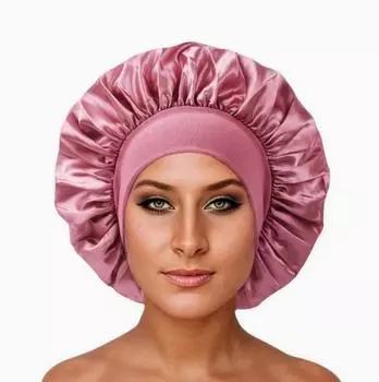 Шапочка для душа с широкими полями из эластичного атласа для ухода за волосами — для сна, посещения салона и душа для женщин