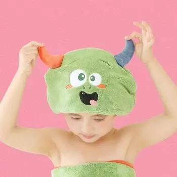 Шапочка для душа. Удобная водопоглощающая изысканная работа. Модная всезнайка с курицей/прекрасным бантом. Сухие волосы. Товары для дома. жёлтый