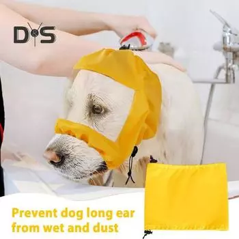 Шапочка для купания домашних животных с защитой ушей, нависающая шапочка для душа для кошек, собак, котят, щенков, регулируемая водонепроницаемая защита для ванны для маленьких домашних животных красный