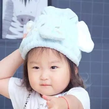 Шапочка для купания, шапочка для сушки волос из мультфильмов, шапочка из микрофибры, обернутая полотенцами, эластичная шапочка для душа для сухих волос, детская розовый