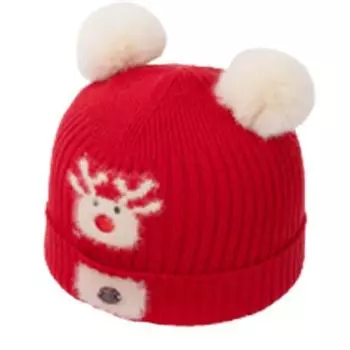 Шапочка для новорожденных Joy Multi Pom Pom Rudolph, Красный, корейские детские товары