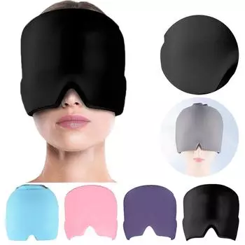 Шапочка для облегчения мигрени, ледяная повязка на голову, гибкая охлаждающая шапочка, гель для охлаждения головной боли, ледяная шапочка для облегчения многоразовой головной боли, мигрень чёрный