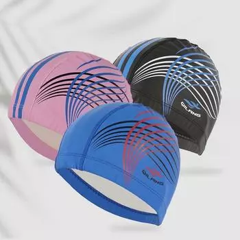 Шапочка для плавания для взрослых, модная, с принтом, защита ушей, без порезов, с длинными волосами, для мужчин и женщин, тренировочная шапочка для плавания белый