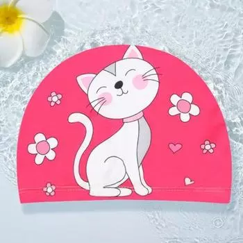 Шапочка для плавания, дышащая, высокоэластичная, быстросохнущая, защита ушей, шапка для бассейна с мультяшным принтом для детей Crab