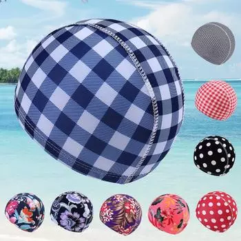 Шапочка для плавания из однотонной полиэстеровой ткани - высокоэластичная, размер для взрослых, индивидуальная упаковка в картоне