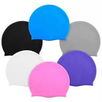 Шапочка для плавания, силиконовая, для женщин и мужчин, водонепроницаемая, больших размеров, красочная, для взрослых, с длинными волосами, спортивная, высокоэластичная, для взрослых, шапочка для плавания и бассейна