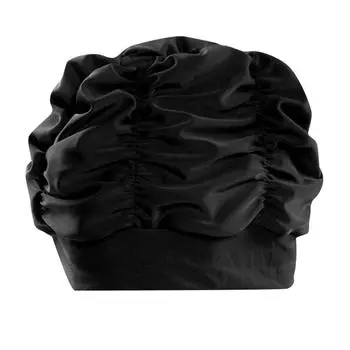 Шапочка для плавания, женская, унисекс, для девочек, купальная шапочка с длинными волосами, эластичная шапочка для плавания чёрный