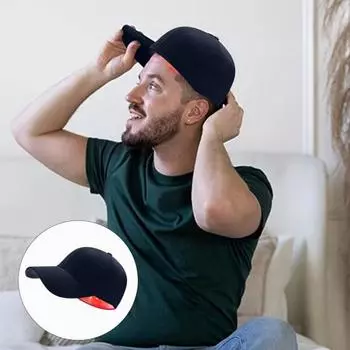 Шапочка для роста волос с красным светом для мужчин и женщин, шапочка для фототерапии для восстановления волос, красная шапочка для лечения ближнего инфракрасного света чёрный