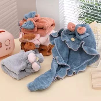 Шапочка для сушки волос Bowknot, прочная впитывающая воду микрофибра, обертывание для сушки волос, полотенце для сушки волос для женщин оранжевый