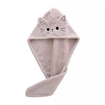 Шапочка для сушки волос Super Kitty Мягкая без флиса Коралловая милая шапочка для душа Сухая кофейный