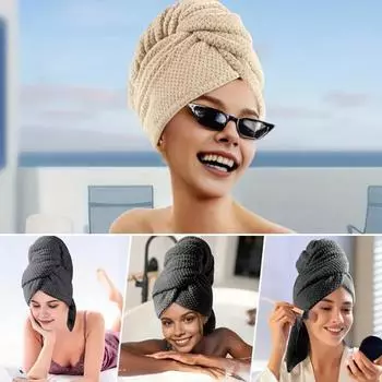 Шапочка для сушки волос Yousheng, суперабсорбирующая, быстросохнущая, утолщенная, меньше завивается, легкая, сушка для волос, повязка на голову для домашнего использования, путешествий, банные принадлежности фиолетовый