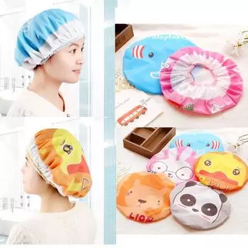 Шапочка для волос для купания, мультяшный милый водонепроницаемый анималистичный принт, водонепроницаемый детский мультяшный анималистичный принт, домашняя жизнь, купальный салон, детская шапочка для душа, ручная работа жёлтый