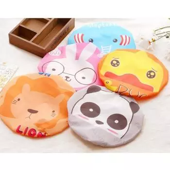 Шапочка для волос Милый принт с изображением животных для детей Мультфильм Мультфильм Детский салон для купания Салон Водонепроницаемая водонепроницаемая шапочка для душа Домашняя жизнь Купание Принт с изображением животных Уникальный жёлтый