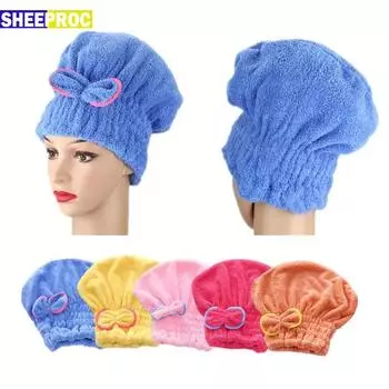 Шапочка из микрофибры для быстрой сушки волос, полотенце с галстуком-бабочкой, аксессуары для ванны и ванной комнаты