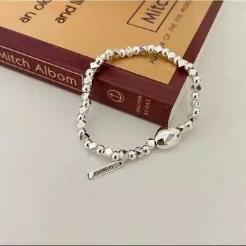 Шапочка из стерлингового серебра 925 пробы, маленькие кусочки серебра, браслет, женский простой универсальный модный браслет, индивидуальные украшения для рук 925