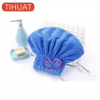 Шапочка-полотенце для сушки волос синий