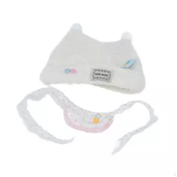 Шапочка с манжетами для куклы 6,69 , плюшевая кукольная шапочка для игры и одевания white hat