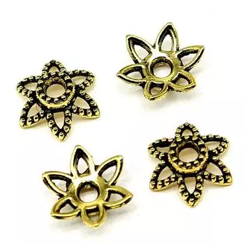 Шапочки для бусин цвета античное золото 10х10мм фирменные: WYISYWG 50 предметов искусства и рукоделия для детей