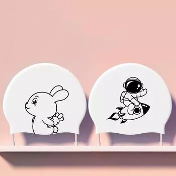 Шапочки для плавания с героями мультфильмов, большие размеры, длинные волосы, защита ушей, силиконовые шапочки для плавания для детей, печатные шапочки для плавания, аксессуары для бассейна