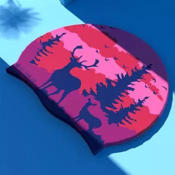 Шапочки для плавания с рисунком лося большого размера с длинными волосами, защитные шапочки для плавания для женщин, силиконовые шапочки для плавания, аксессуары для бассейна