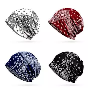 Шапочки, шарф, солнцезащитный козырек с принтом кешью, дышащая эластичная хлопковая шапка, утепленная шапка для шеи, дорожный головной убор