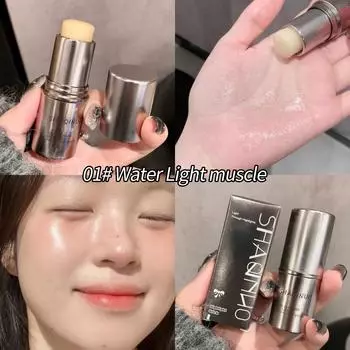 SHAQINUO Хайлайтер-стик Увлажняющий и сияющий кремовый макияж для кожи Корейский макияж Румяна-стик