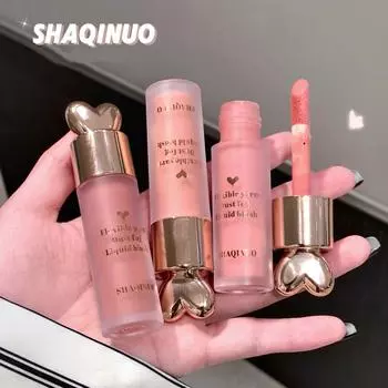 SHAQINUO Жидкие увлажняющие румяна, Нежные кремовые румяна, Натуральный матовый макияж, Девичий образ First Love