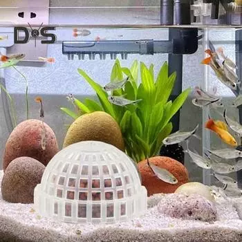 Шар для колонизации Moss Hemisphere, аквариум с креветками, держатель для шаров Moss, пресноводные живые растения, шар для формирования с фильтрующим камнем белый