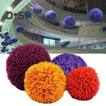 Шар из искусственной травы, прочный, устойчивый к выцветанию, простой в установке, реалистичный шар из искусственных растений для садового газона 25cm темно-желтого