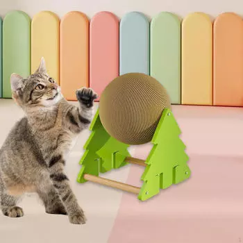 Шар-когтеточка для кошек, товары для питомцев, развлечение с устойчивой подставкой, упражнения и игра, заточка когтей, царапанье