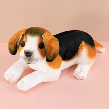 Shar Pei Cute Dog Plush Doll Lying Sheepdog Plush Pillow Simulation Dog Plush Toy Easter Gifts 40cm-Beagle