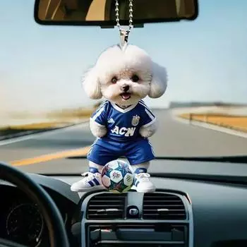 Шар униформа собака подвесное украшение для дома комнатная рождественская елка автомобиль зеркало заднего вида 2D плоский мультфильм щенок человек акриловый подвесной орнамент животное кулон