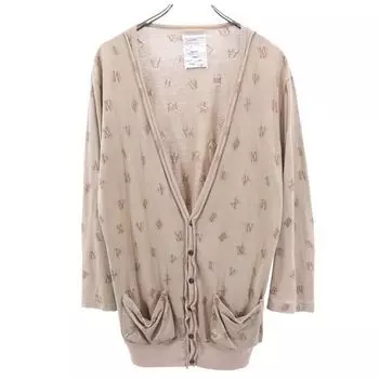 SHAREEF made in Japan Logo Long sleeve Cut 2 Brown V-neck cardigan Men s Used