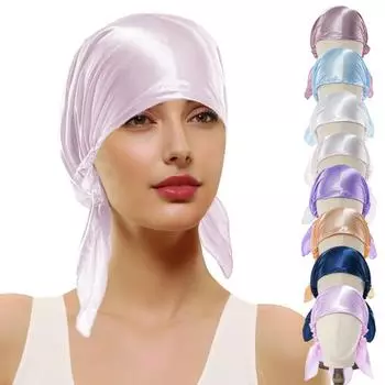 Шарф Baotou, имитация шелкового атласного ночного колпака, домашняя треугольная эластичная шапка, женская эластичная цветная однотонная домашняя женская резинка для волос