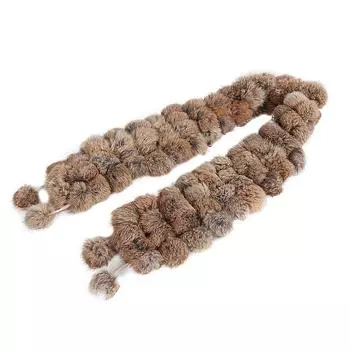 Шарф длинный плетеный из кроличьей шерсти сотня с меховым шарфом осень и зима мужчины и женщины пары двухсторонний теплый шарф one size