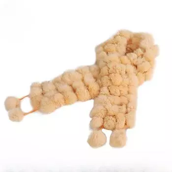 Шарф длинный плетеный из кроличьей шерсти сотня с меховым шарфом осень и зима мужчины и женщины пары двухсторонний теплый шарф one size